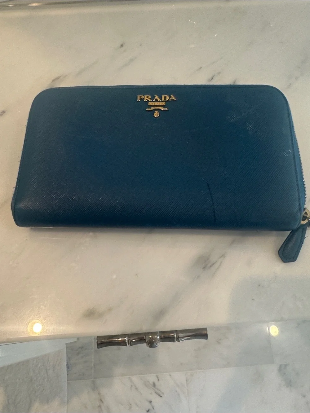 Blue Prada Wallet